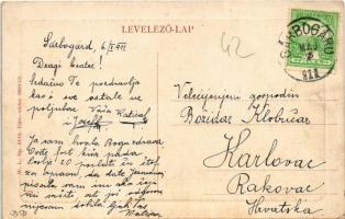 1911 Sárbogárd, Pályaudvar, vasútállomás, gőzmozdony, vonat. W.L. Bp. 6113. (EK)