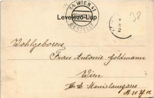 1905 Vámosmikola, Vámos-Mikola; Piactér, Gyógyszertár télen. Turcsányi Kálmán kiadása. Floral (EM)