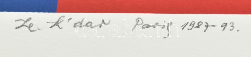 Joseph Kádár (1936-2019): Konstruktivista kompozíció. Szitanyomat, papír. Jelzett. Számozott (99/100...
