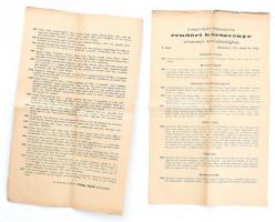 1884 2 db belügyminisztériumi körözvény. lopott, elveszett megtalált tárgyak, személyek 2x4 p