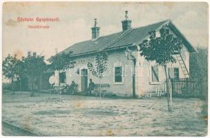 1913 Gyopárosfürdő (Orosháza), vasútállomás. Wigner Géza kiadása (fl)