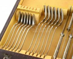 Berndorf alpakka 6 személyes evőeszköz készlet díszdobozban. Nem a saját doboza, vannak benne üres h...