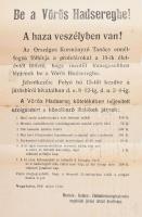 1919 Be a Vörös Hadseregbe! Toborzó plakát felkasírozva 26,5x41 cm