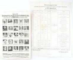 1917 I. világháború azonosításra váró elesett katonák fotói és a hozzá tartozó táblázat a személyleírásokkal, Két nagy alakú hirdetmény. 30x50 -40x60 cm