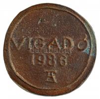 Asszonyi Tamás (1942-) 1986. "Vigadó 1986" kétoldalas, öntött bronz emlékérem (37mm) T:1- ...
