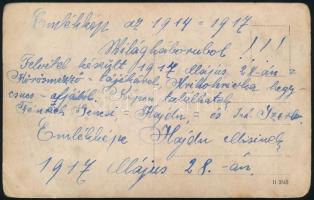 1917 Emlékkép az I. világháborúból, golyószóróval, Kőrösmező vidékéről, hátoldalt részletes leírássa...