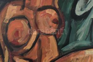 Zemplényi jelzéssel: Aktok. Olaj, farost, sérült. 55,5×78 cm