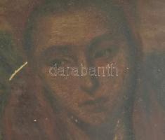 Jelzés nélkül: Portré. Vegye technika, papír, sérült. Üvegezett, kissé kopott fa keretben. 55,5×78 c...