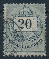 1874 20kr felső ernyős vésésjavítással (ex Lovász)