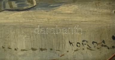 Korda jelzéssel: Csendélet. Olaj, karton. Dekoratív fa keretben. 20×14 cm