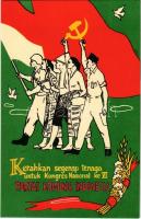 1958 Kerahkan segenap tenaga untuk Kongres Nasional ke VI Partai Komunis Indonesia / 6th National Congress of the Indonesian Communist Party, propaganda (fa)