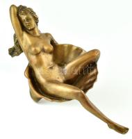 AK jelzéssel, orosz szobrász (A. Kovaljov?): Kagyló Vénusz. Öntött, patinázott bronz. m:17cm, h:30cm