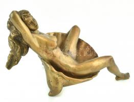 AK jelzéssel, orosz szobrász (A. Kovaljov?): Kagyló Vénusz. Öntött, patinázott bronz. m:17cm, h:30cm