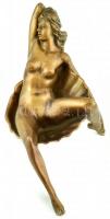 AK jelzéssel, orosz szobrász (A. Kovaljov?): Kagyló Vénusz. Öntött, patinázott bronz. m:17cm, h:30cm