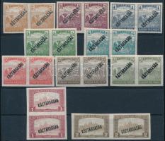 1918 Köztársaság vágott sor párokban (60.000) (2f egyik értékes sérül / damaged, a legtöbb bélyegen ráncok, gyűrődés / creases)