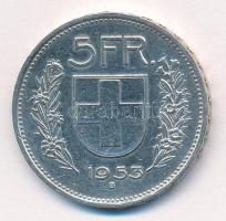 Svájc 1953B 5Fr Ag T:2 Switzerland 1953B 5 Francs Ag C:XF Krause KM#40