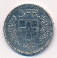 Svájc 1935B 5Fr Ag T:2 Switzerland 1935B 5 Francs Ag C:XF Krause KM#40
