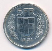 Svájc 1931B 5Fr Ag T:2 Switzerland 1931B 5 Francs Ag C:XF Krause KM#40