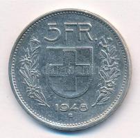 Svájc 1948B 5Fr Ag T:2,2- Switzerland 1948B 5 Francs Ag C:XF,VF Krause KM#40