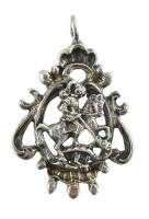 Ezüst(Ag) Szent György medál, jelzett, 3,5×2,5 cm, nettó: 5,2 g