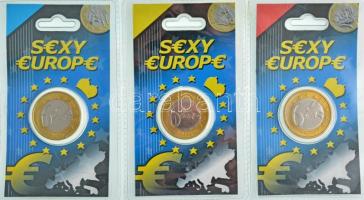 Németország 2005. Sexy Europe bimetál emlékérem (3xklf) bontatlan bliszterben T:1  Germany 2005. Sexy Europe bimetallic medallions (3xdiff) in unopened blisters C:UNC