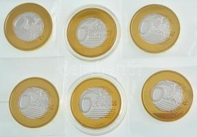 DN "6 Sex Euros" (6xklf) Euro érme formájú erotikus témájú zseton (32mm) T:PP,1 (eredetile...