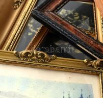 12 db dekoratív képkeret, kopott, apró sérülésekkel, 34,5x24,5 és 45,5x31,5 cm között