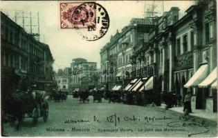 1907 Moscow, Moscou; Pont des Maréchaux / street view, shops. TCV card (EK)