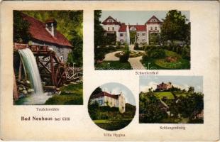 Terme Dobrna, Bad Neuhaus bei Cilli; Schweizerhof, Teufelsmühle, Villa Hygiea, Schlangenburg / hotel, watermill, villa, castle (EM)