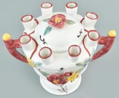 Szatmáry Sarolta: Jardiner, múzeumi másolat, színes mázakkal festett kerámia, jelzett. m:17cm