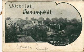 1901 Savanyúkút, Bad Sauerbrunn; Villa Glosovitc, Badgasse, Vollbad für Herren und Damen / nyaraló, fürdő / villa, spa, bath (EK)