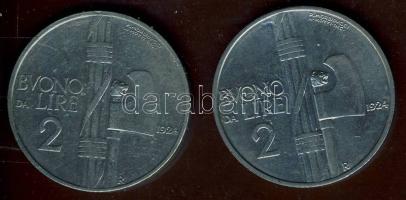 Olaszország 1924. 2L (2x) T:2/3,3