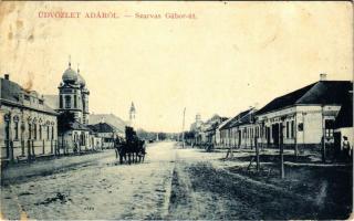 1910 Ada, Szarvas Gábor út, zsinagóga. W.L. Bp. 2215. Kollonits István kiadása / street view with synagogue (EB)