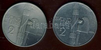 Olaszország 1924. 2L (2x) T:3