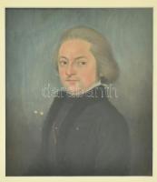 Ismeretlen XVIII-XIX. sz magyar festő. Házaspár portréja. Két db. Olaj, vászon, jelzés nélkül. Dublí...