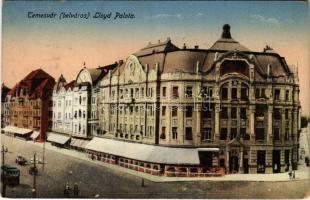 Temesvár, Timisoara; Lloyd palota, villamos / palace, tram