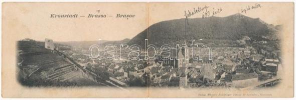 Brassó, Kronstadt, Brasov; kihajtható panorámalap. Julius Müllers Nachfolger Tartler & Schreiber / folding panoramacard (fl)