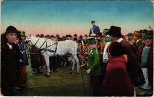 1919 Temesvár, Timisoara; Lóvásár Délmagyarországon / Jahrmarkt in Südungarn / horse market in South Hungary (EK)