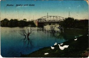 1920 Mezőtúr, Berettyú parti részlet, híd (EM)
