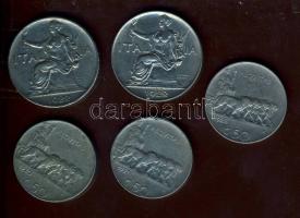 Olaszország 1920-25. 50c (3x), 1L (2x) T:2/3,3