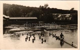 1930 Hévíz, strand, fürdőzők