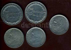 Olaszország 1920-25. 50c (3x), 1L (2x) T:2/3,3