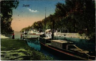 1922 Siófok, kikötő a Sión, SOMOGY (exRohan) gőzhajó (EK)