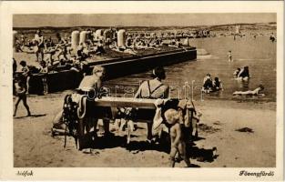 1937 Siófok, Fövenyfürdő, strand, fürdőzők (EK)