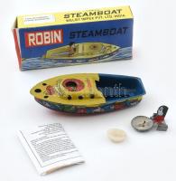 Robin steamboat lemez csónak, original dobozában, 13x5cm (Nem gyerekjáték!!)