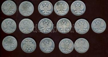 Cári Oroszország 1869-1915. 20k Ag (16x) T:2/3,3