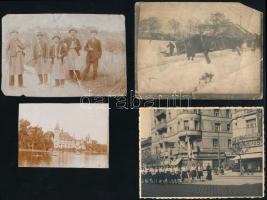 1917-1970 Vegyes fotó tétel, - Ferenc József (ma: Szabadsá) híd 1929, Vajdahunyad vára, Szőlőmunkáso...