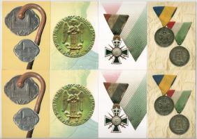 80 db MODERN magyar érmés képeslap, négy változat ismétlődő példányokkal: Baranyai Érmegyűjtők Pécs / 80 modern Hungarian coin postcards, 4 variants with duplicate copies