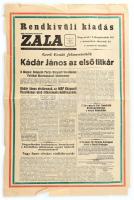 1956.X.25 Zala, az MDP Zala megyei bizottsága és a megyei tanács lapjának rendkívüli kiadása a forradalom híreivel, 1 oldal, lapszéli szakadásokkal, 47,5x31 cm