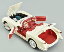 Corvette 1953 autómodell, nyitható ajtó, motorház, stb., egyik kereke kijár, kis sérüléssel, h: 22 c...